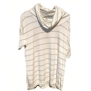 Loft White & Grey Stripped Turtleneck